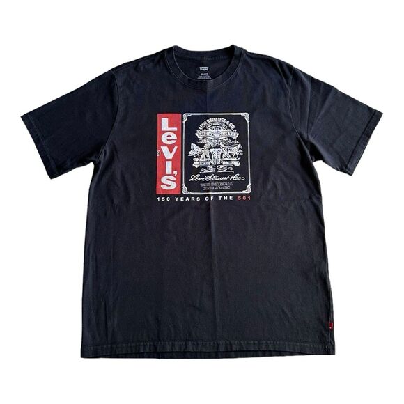 Levi's Vintage Tees Graphic Tshirt‎ Black Men's Size Medium Cotton Classic - Picture 1 of 10